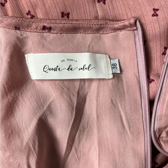 Quanta Du Soleil Bow tie Pink Dress Size 38 Medium - Picture 5 of 9